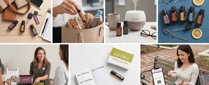 Set de uleiuri esențiale doTERRA pentru aromaterapie și wellness.