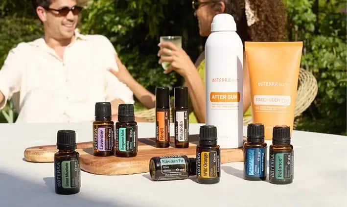 Set de uleiuri esențiale DoTerra pentru aromaterapie și relaxare.