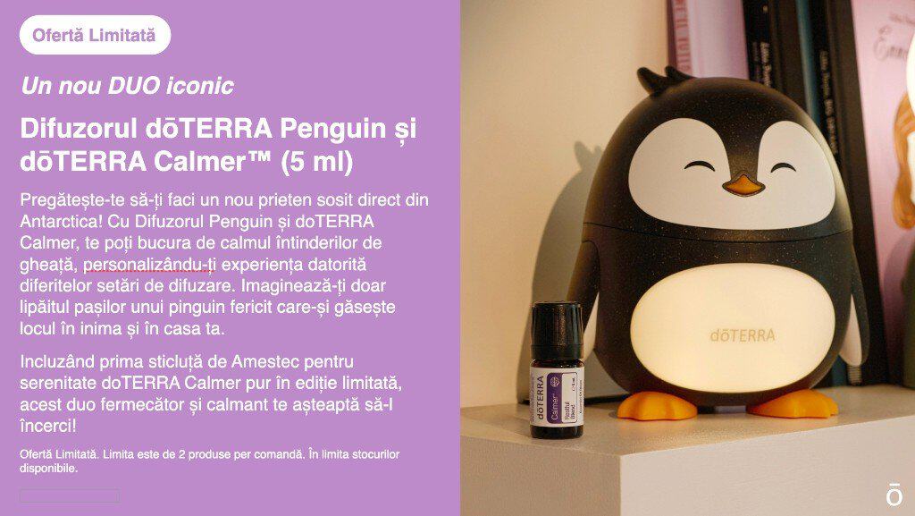 Ofertă limitată: Difuzor Penguin + Calmer™ (5 ml)